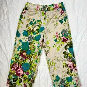 J Crew Silky Wide Leg Cropped, Lined Pants